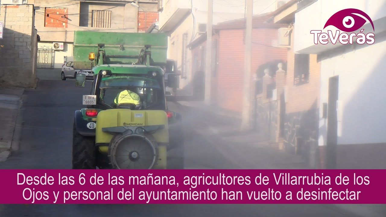 Desinfección de las calles en Villarrubia de los Ojos