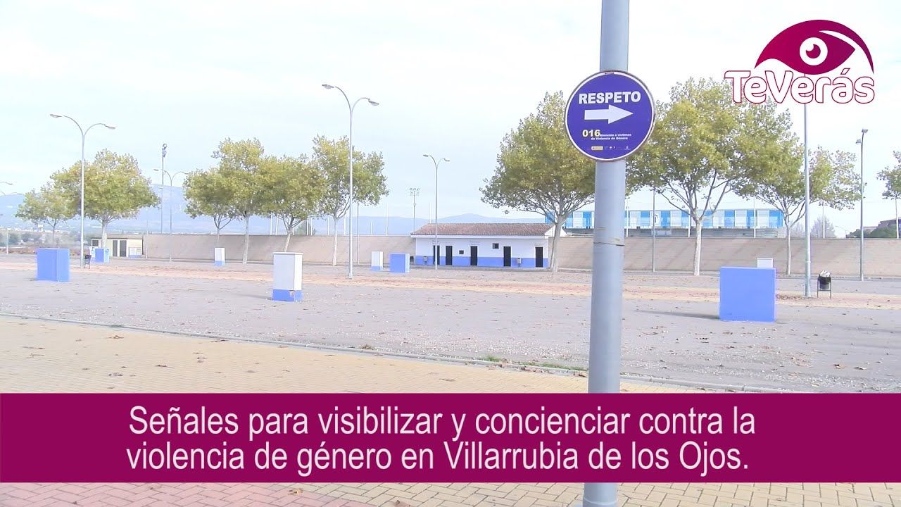 Señales viales contra la violencia de género en Villarrubia de los Ojos