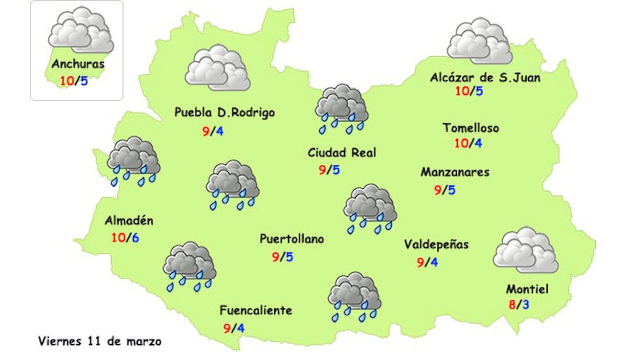 Lluvias y descenso de temperaturas para empezar el fin de semana