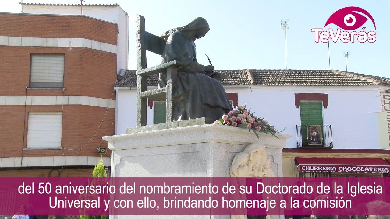 Malagón conmemora a Santa Teresa con un nuevo basamiento y blasón en su monumento